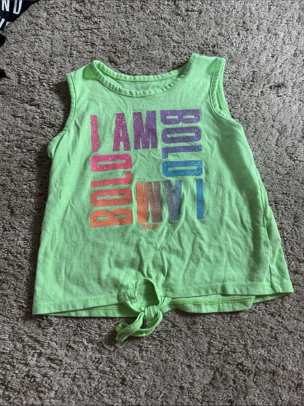 Justice Black 'Be Kind Always' Graphic Tie-Front Tank Top